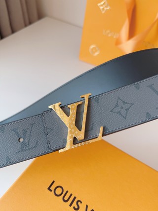 Louis Vuitton Monogram Canvas Belt with Gold LV Buckle view 4