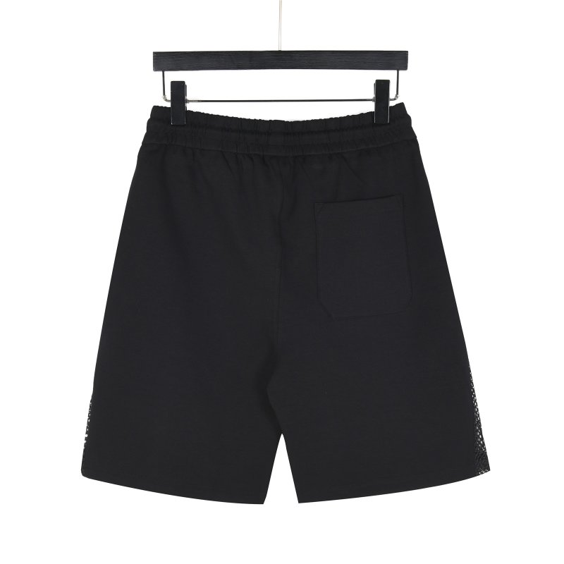 Fendi Black Mesh Panel Shorts with Gold Logo view