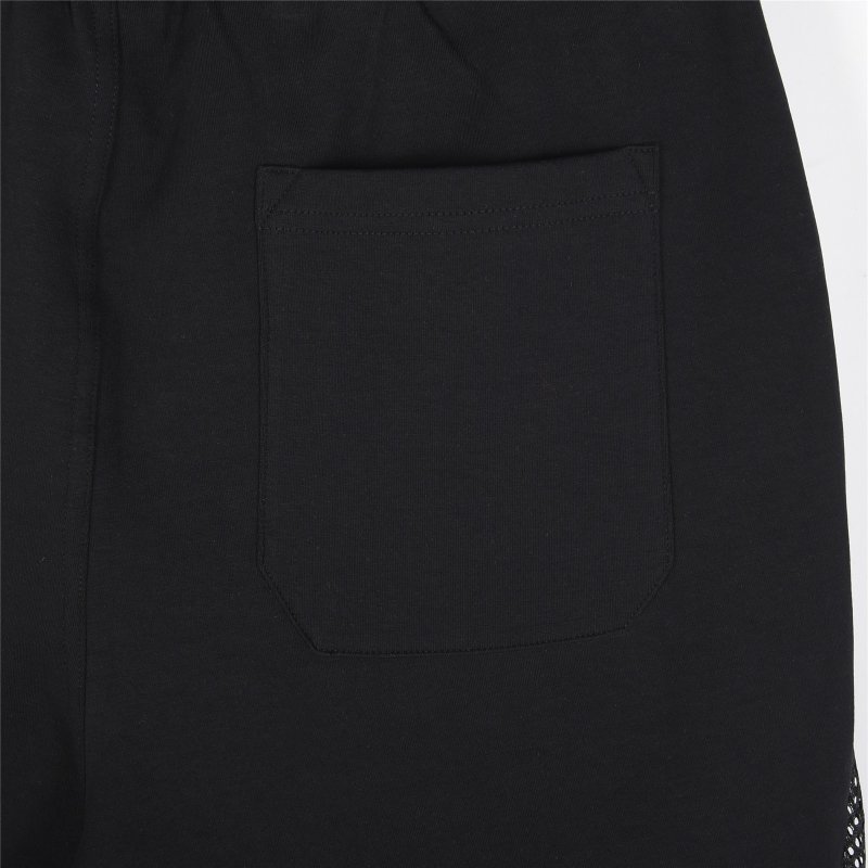 Fendi Black Mesh Panel Shorts with Gold Logo view