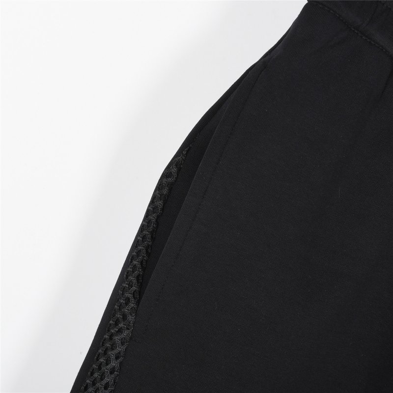Fendi Black Mesh Panel Shorts with Gold Logo view