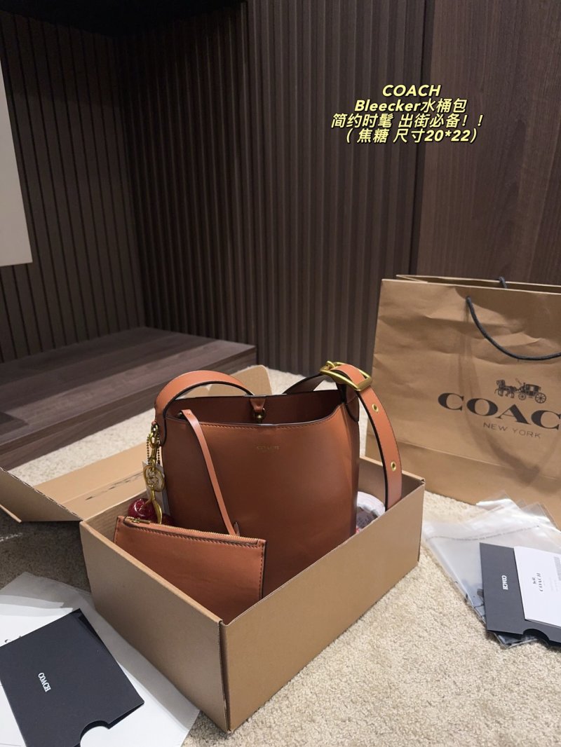 Coach Bleecker Black Bucket Bag view