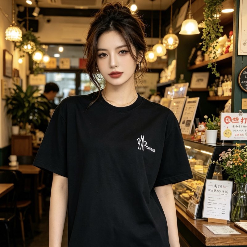 Moncler Black Logo Short Sleeve T-Shirt