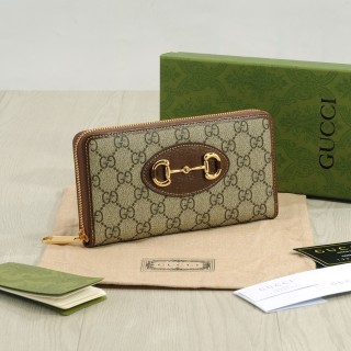 Gucci 1955 Horsebit Zip Wallet Beige & Brown view 3