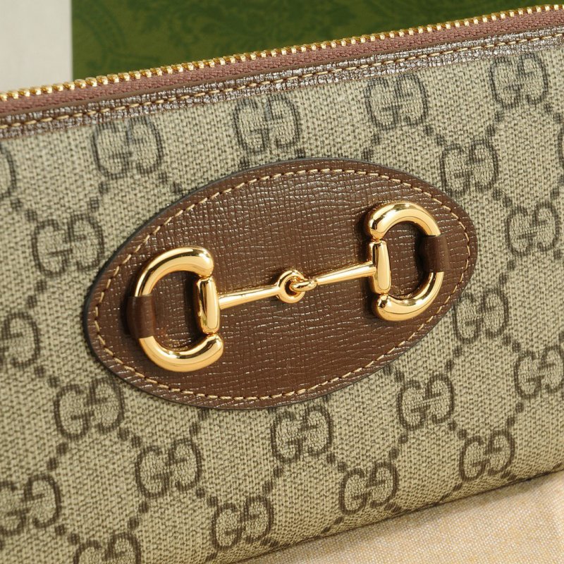 Gucci 1955 Horsebit Zip Wallet Beige & Brown view