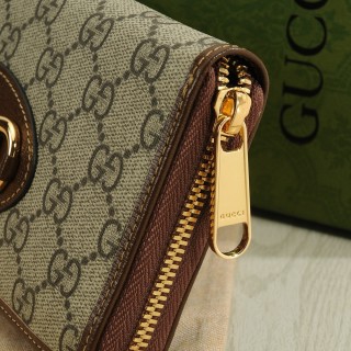 Gucci 1955 Horsebit Zip Wallet Beige & Brown view 6