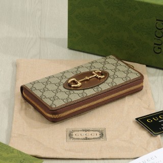 Gucci 1955 Horsebit Zip Wallet Beige & Brown view 7