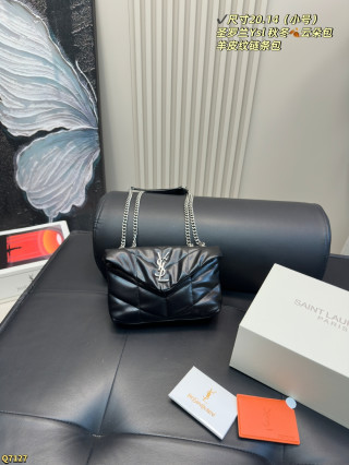 Saint Laurent Loulou Puffer Quilted Black Shoulder Bag