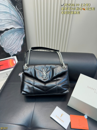 Saint Laurent Loulou Puffer Quilted Black Shoulder Bag view 2