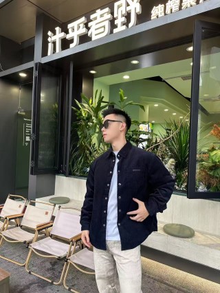 Stone Island Navy Ribbed Overshirt Jacket view 2