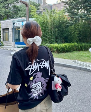 Stüssy Black Skull Graphic Short Sleeve T-Shirt