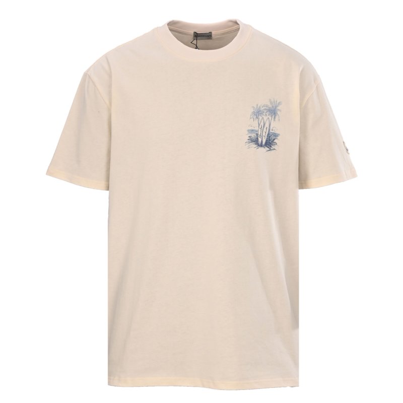 Cream Palm Tree Graphic Short Sleeve T-Shirt view