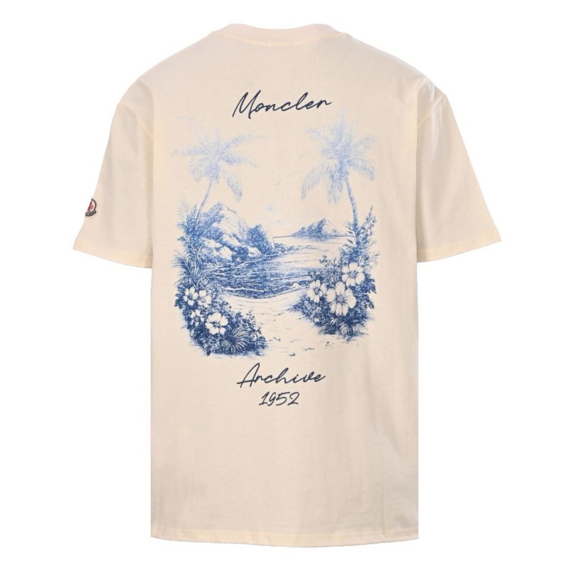 Cream Palm Tree Graphic Short Sleeve T-Shirt view