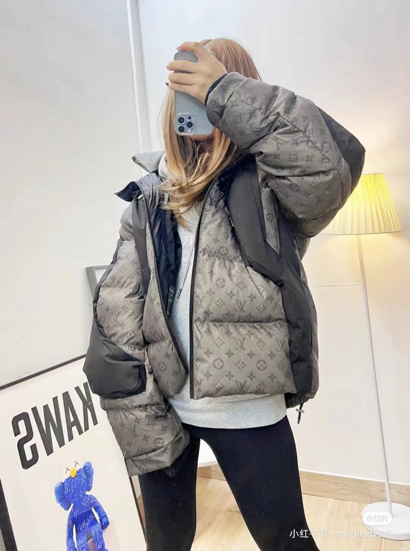 Premium Puffer Down Jacket Brown view