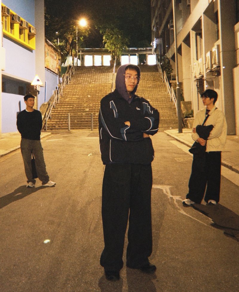 Black Sport Tracksuit with Blue Trim