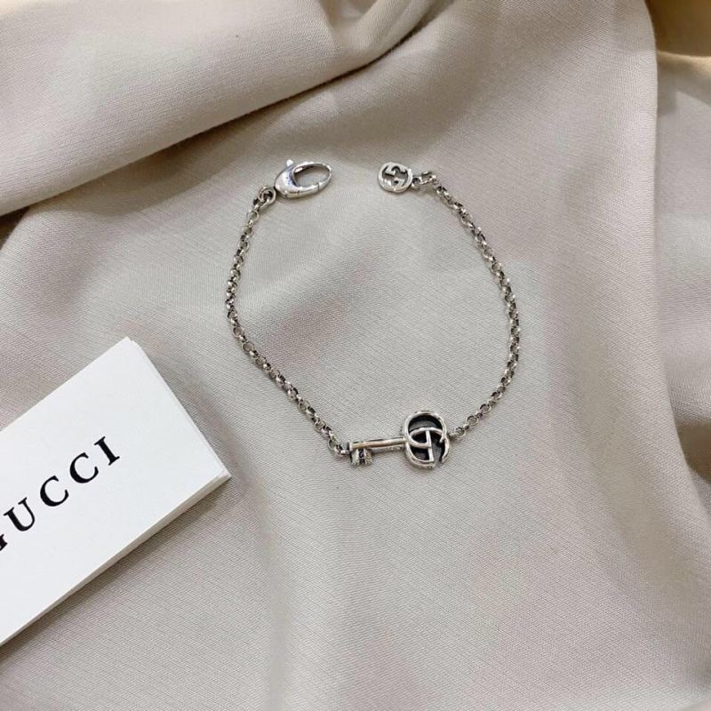 Gucci Double G Vintage Vine Key Silver Bracelet