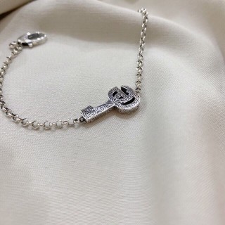 Gucci Double G Vintage Vine Key Silver Bracelet view 5