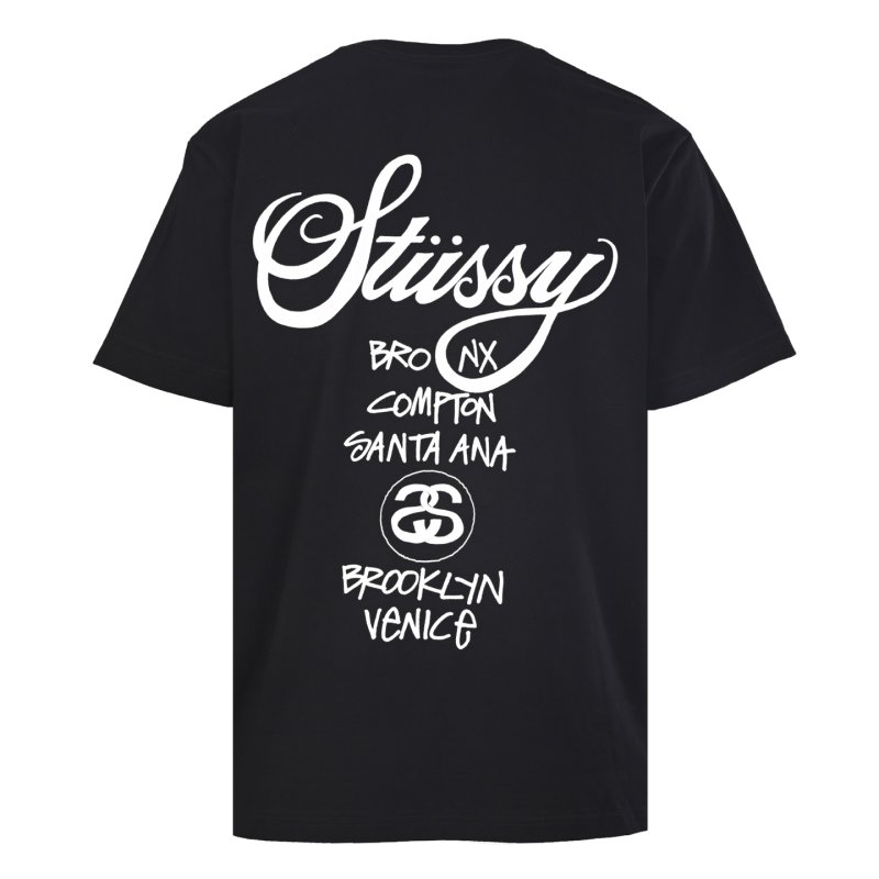 Stüssy Black Graphic Print Short Sleeve T-Shirt view