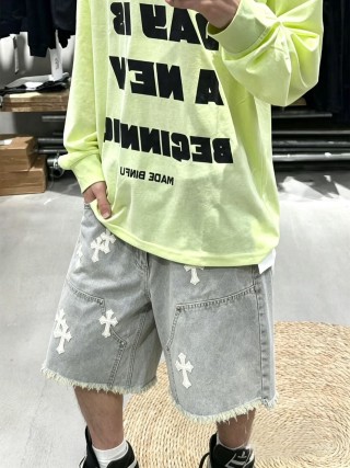 Chrome Hearts Cross Denim Shorts Grey view 10