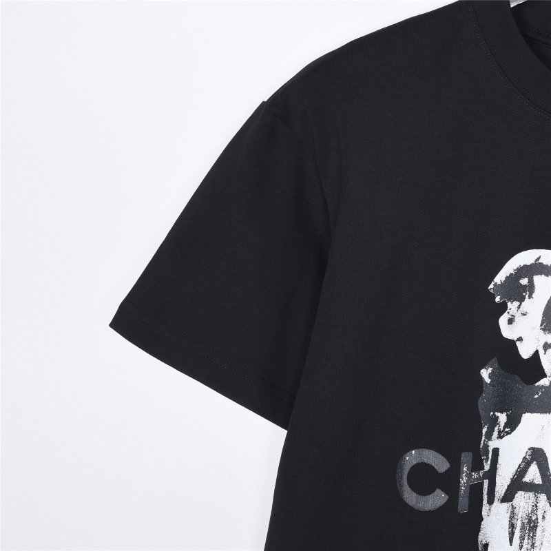 Chanel Distressed CC Logo Black T-Shirt view