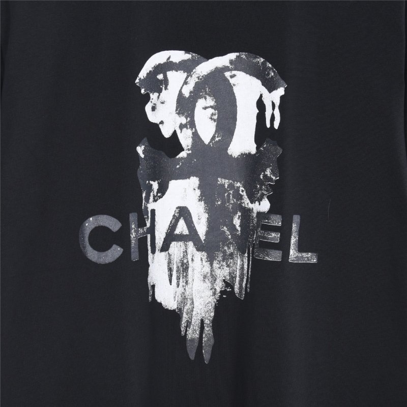 Chanel Distressed CC Logo Black T-Shirt view