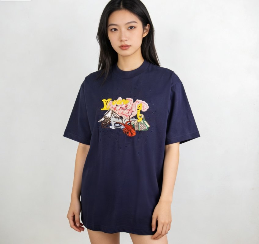 Navy Abstract Graphic Short Sleeve T-Shirt view
