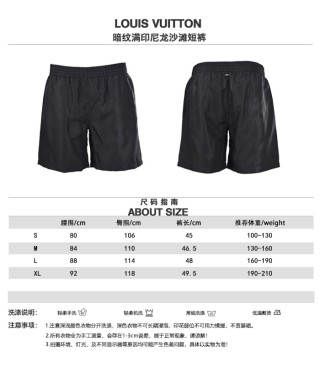 Louis Vuitton Monogram Nylon Beach Shorts Black view 11