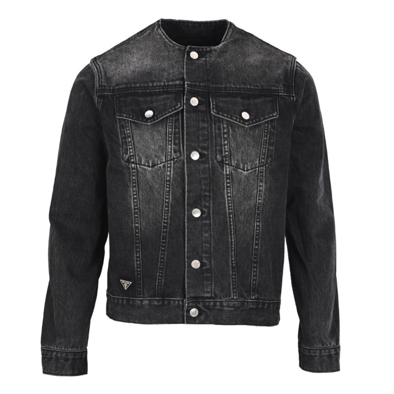 Black Denim Jacket - Classic Cropped Fit view