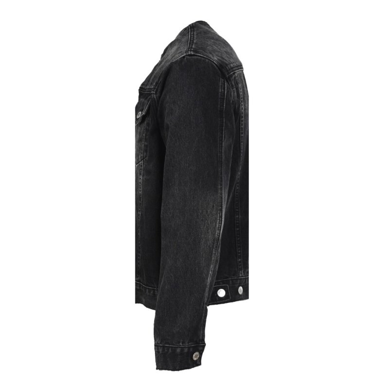 Black Denim Jacket - Classic Cropped Fit view