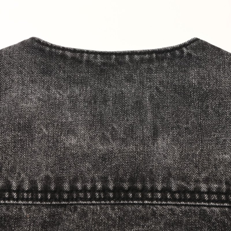 Black Denim Jacket - Classic Cropped Fit view