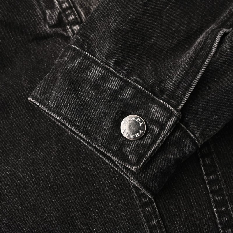 Black Denim Jacket - Classic Cropped Fit view