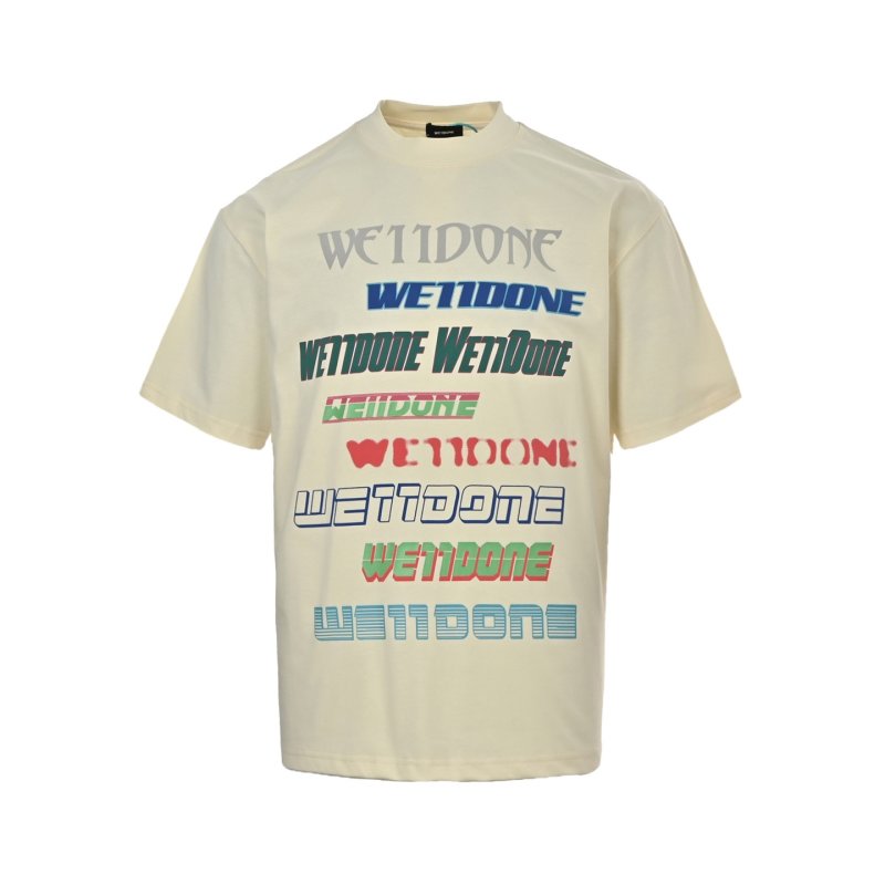 Wetidone Oversized Graphic T-Shirt Cream view