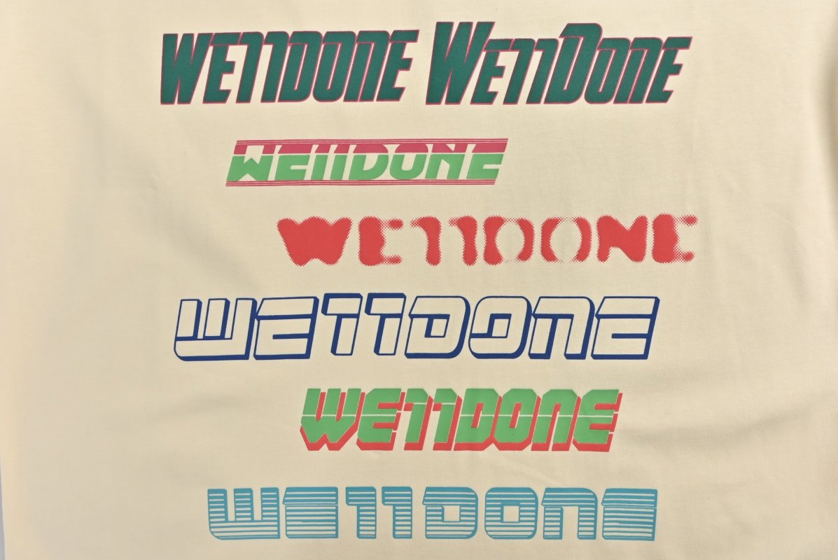Wetidone Oversized Graphic T-Shirt Cream view