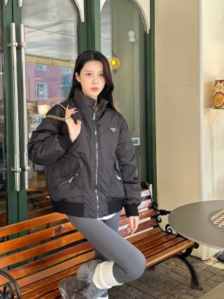 Prada Black Quilted Down Jacket view 3