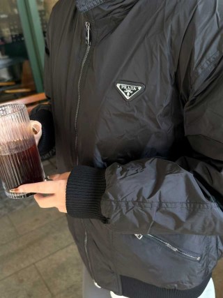 Prada Black Quilted Down Jacket view 9