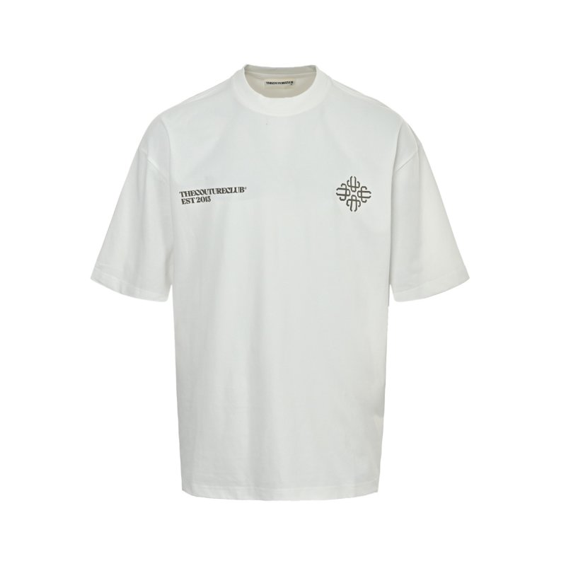 White Short Sleeve T-Shirt with Geometric Back Print view