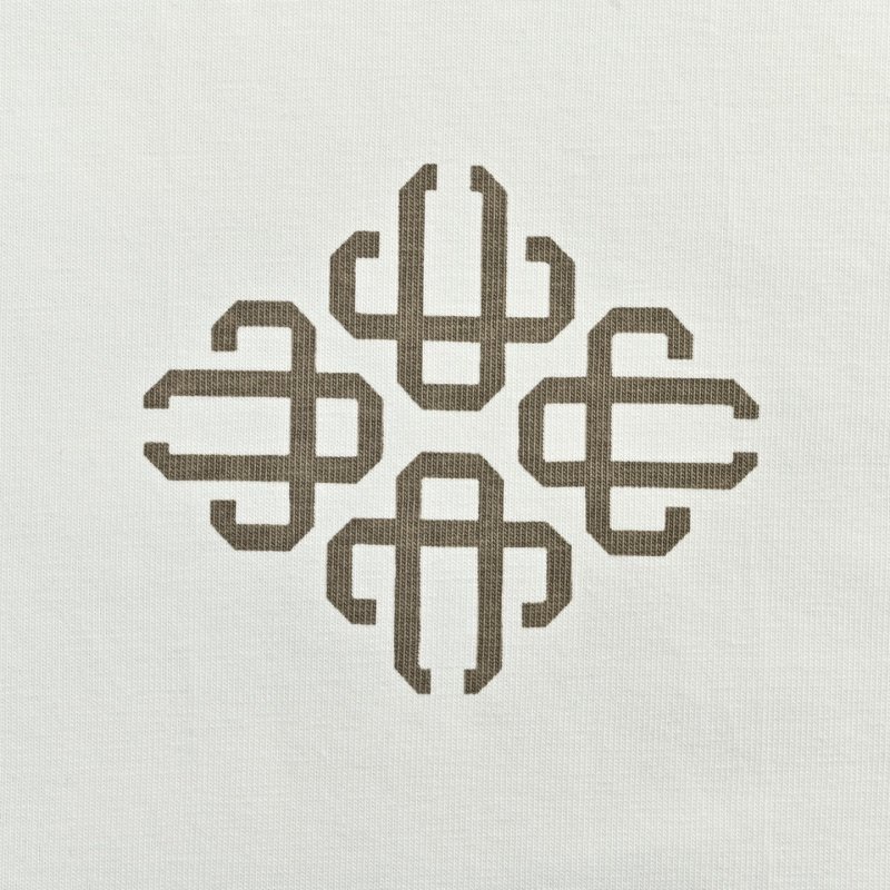 White Short Sleeve T-Shirt with Geometric Back Print view