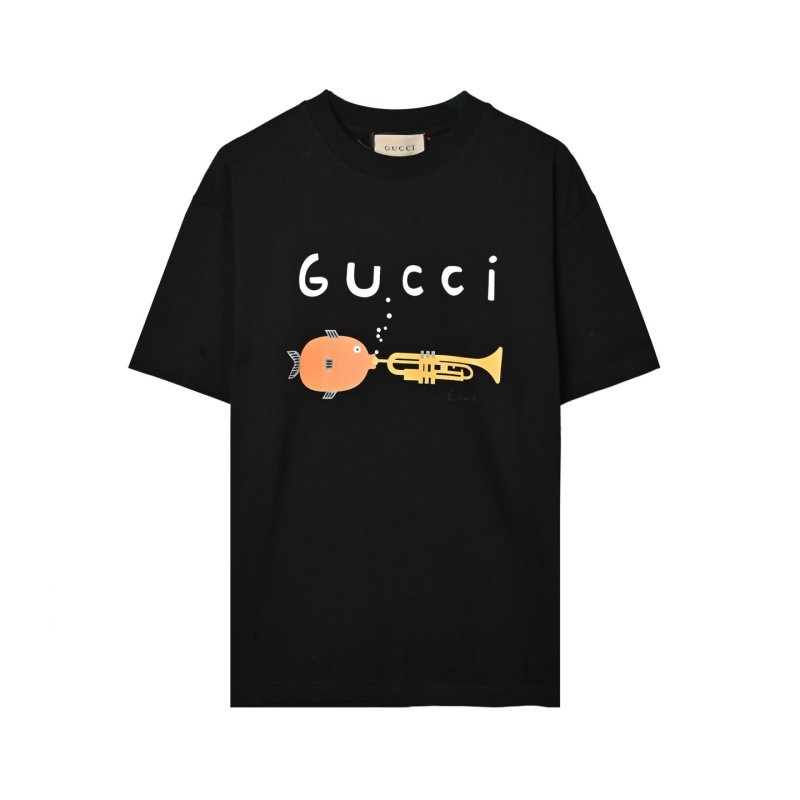 Gucci Musical Trumpet Orange Pumpkin Black T-Shirt view