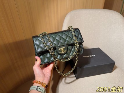 Chanel Classic Caviar Flap Bag 25cm Black Gold Hardware view 3