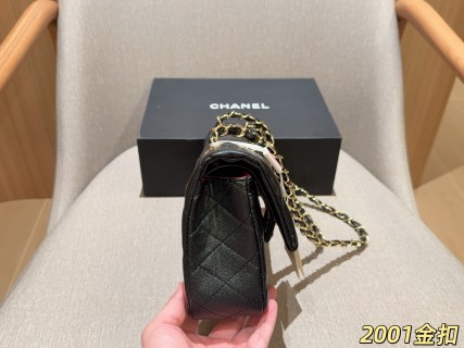 Chanel Classic Caviar Flap Bag 25cm Black Gold Hardware view 5