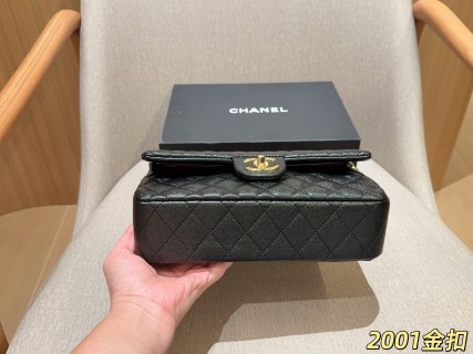 Chanel Classic Caviar Flap Bag 25cm Black Gold Hardware view 6