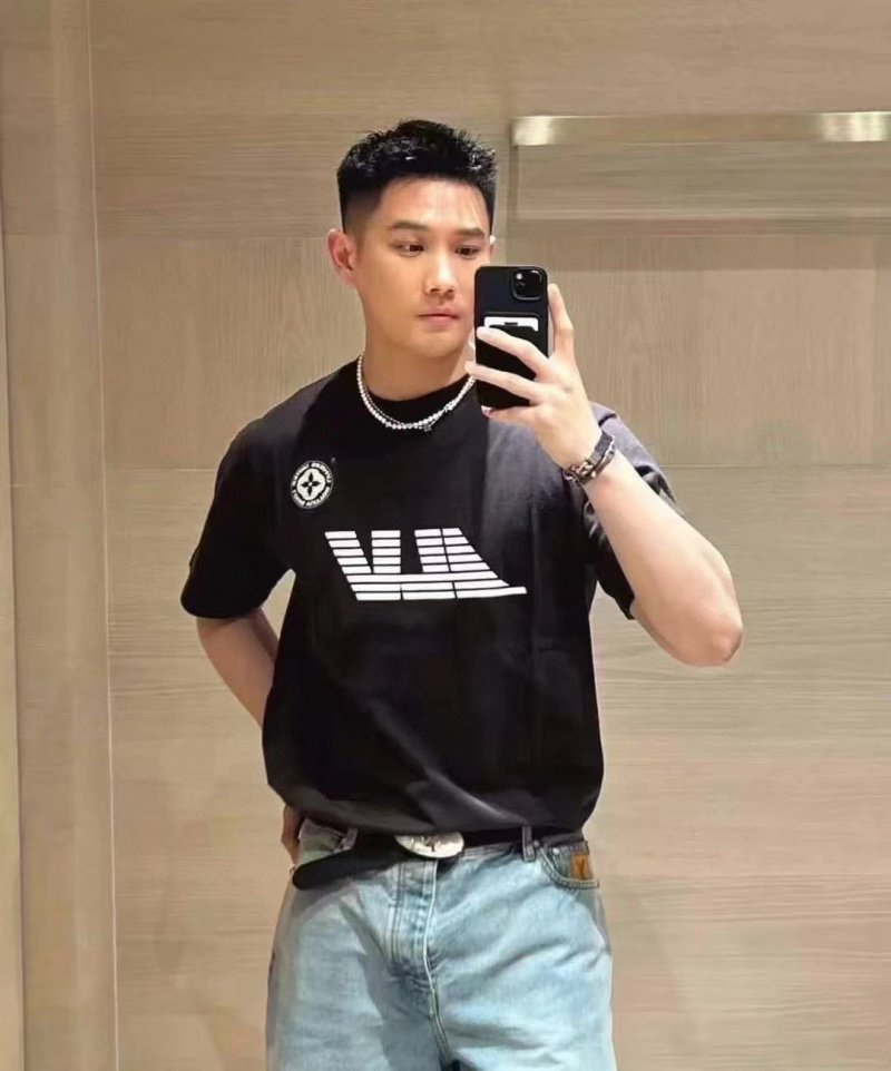 Black Graphic Short Sleeve T-Shirt with Embroidered Logo view