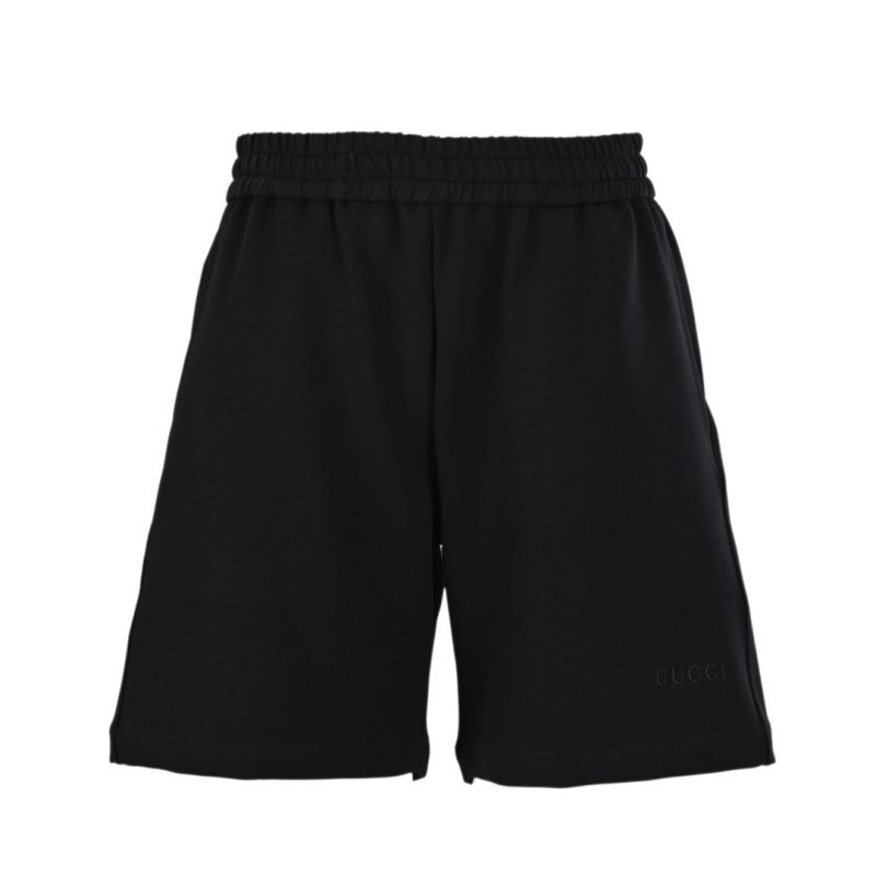 Black Embroidered Script Shorts view