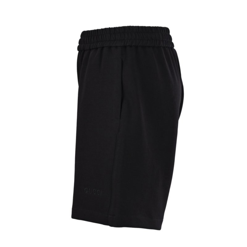 Black Embroidered Script Shorts view