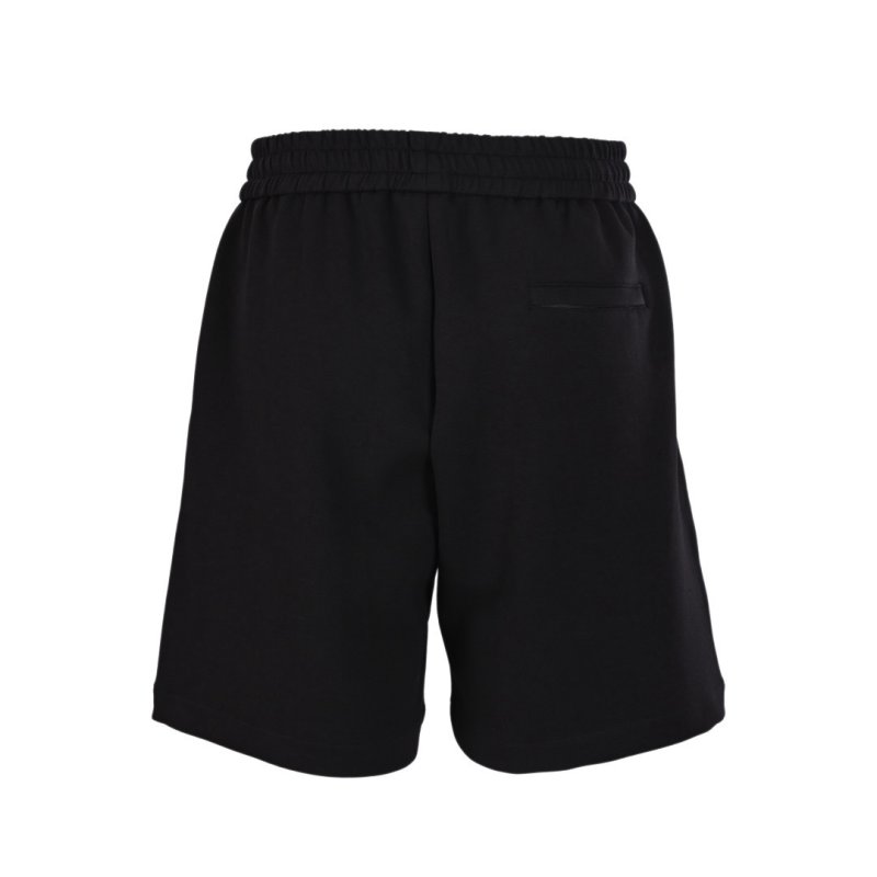 Black Embroidered Script Shorts view