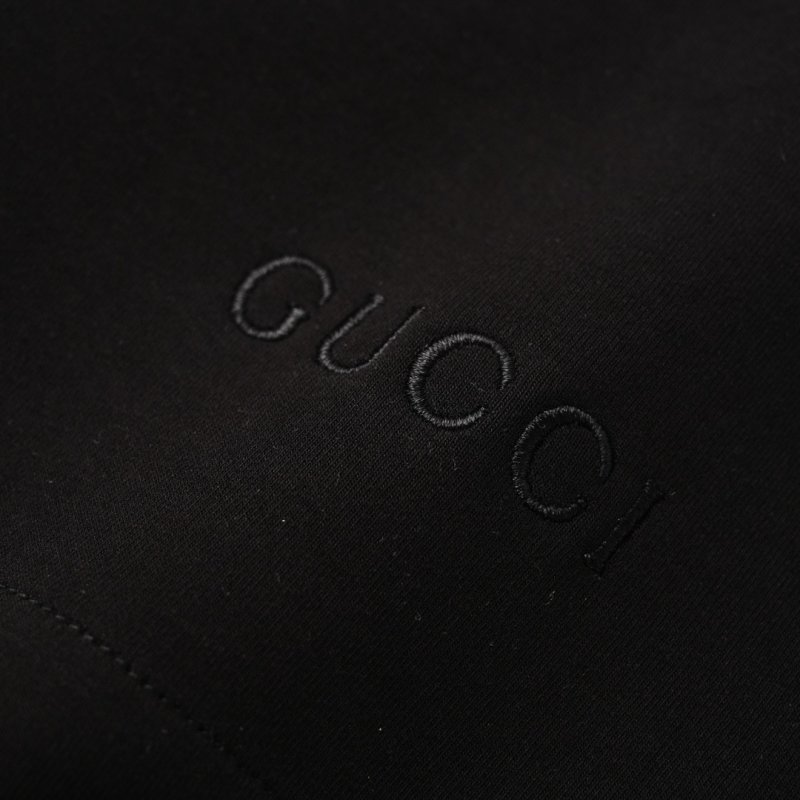 Black Embroidered Script Shorts view