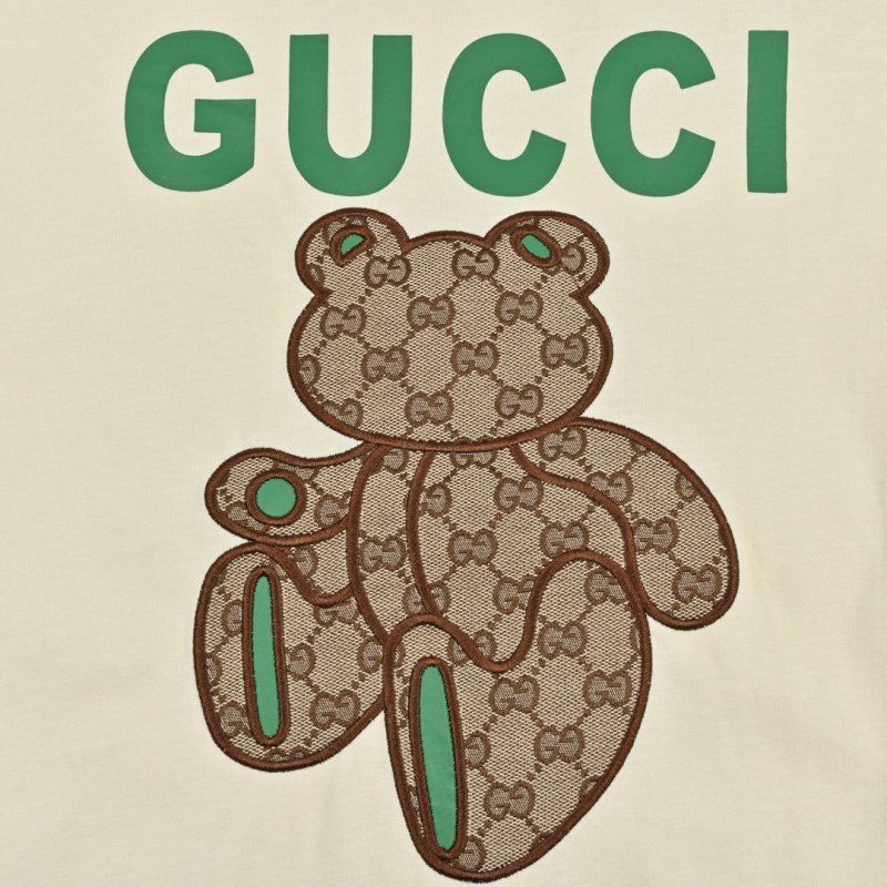 Gucci Teddy Bear Graphic White T-Shirt view
