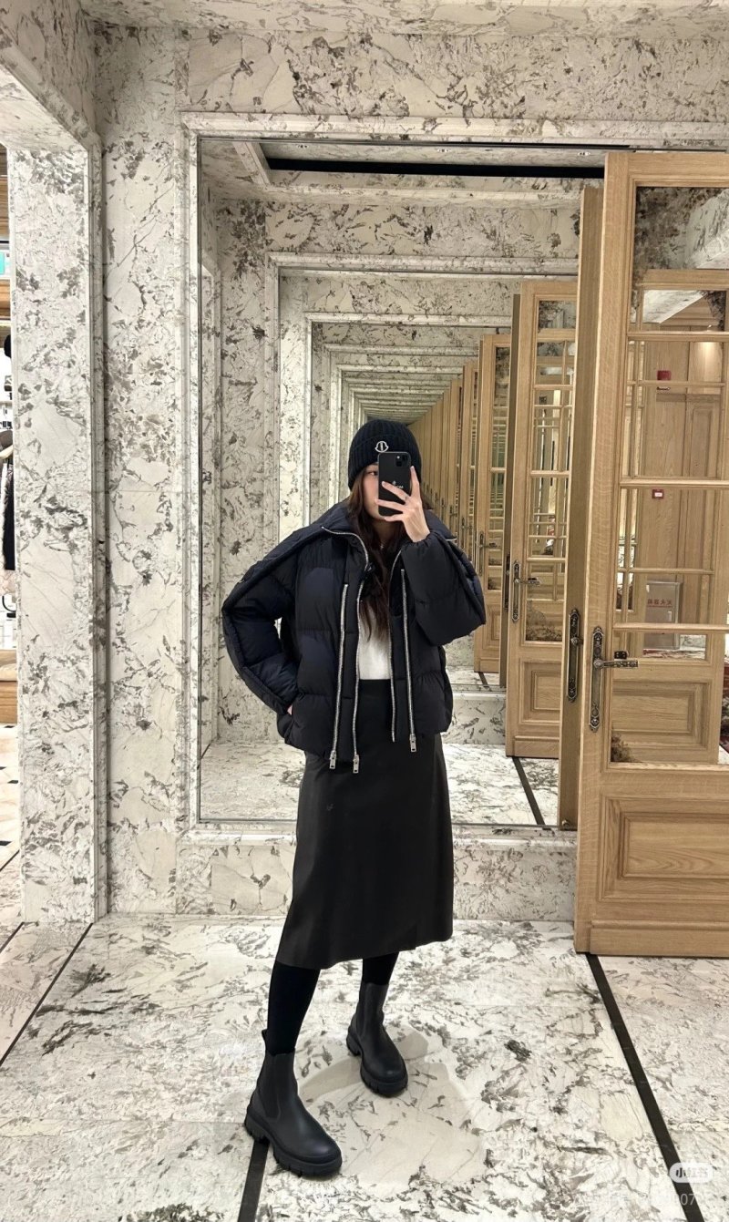 Black Puffer Down Jacket – Oversized Fit view