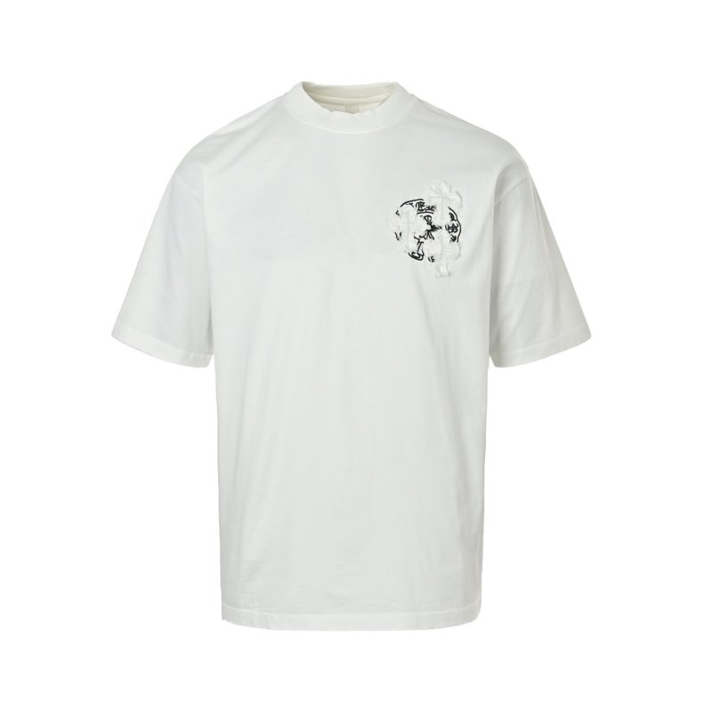 White Short Sleeve T-Shirt with Black Graphic Print view