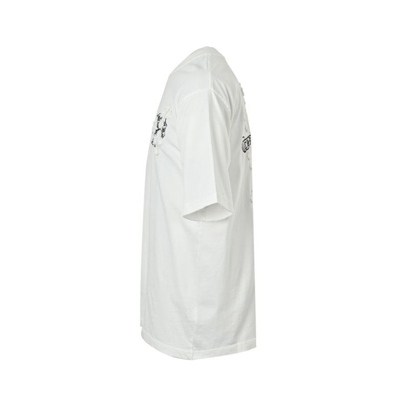 White Short Sleeve T-Shirt with Black Graphic Print view