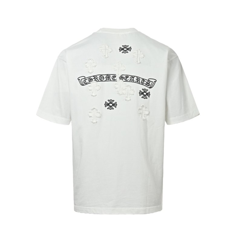 White Short Sleeve T-Shirt with Black Graphic Print view